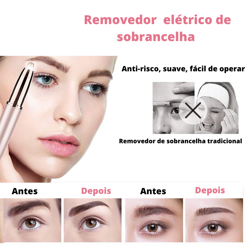 Caneta Elétrica Trimmer Depiladora Indolor Para Sobrancelha